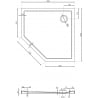 Mexen Flow penkiakampė plona 100 x 100 cm dušo padėklas, baltas blizgus - 46P101010