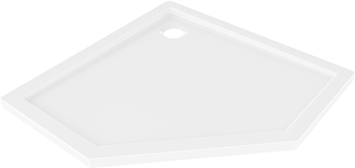 Mexen Flow pentagonalinė dušo padėklas slim 100 x 100 cm, blizgi balta - 46P101010