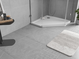 Mexen Flow pentagonalinė dušo padėklas slim 100 x 100 cm, blizgi balta - 46P101010
