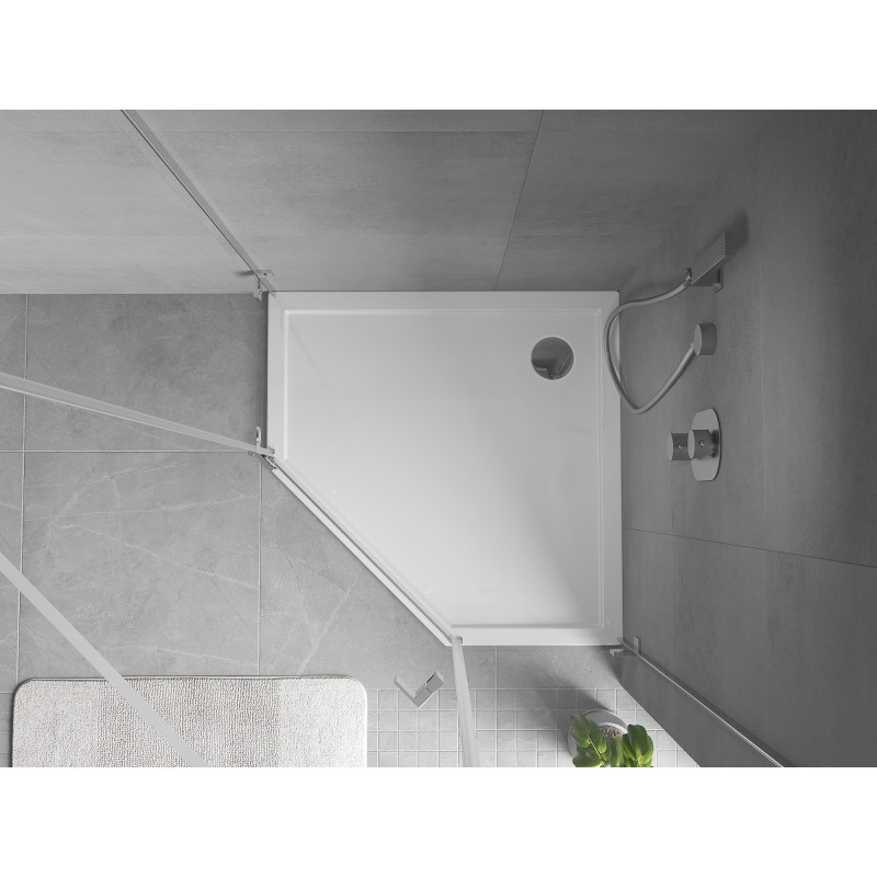 Mexen Flow penkiakampė plona 100 x 100 cm dušo padėklas, baltas blizgus - 46P101010