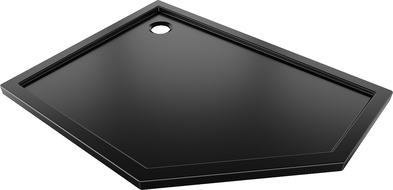 Mexen Flow penkiakampė plona kairė dušo padėklas 100 x 80 cm, juodas matinis - 46P708010L