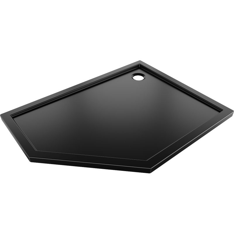 Mexen Flow penkiakampė plona dešinė dušo padėklas 100 x 90 cm, juodas matinis - 46P709010R