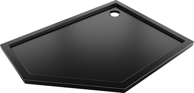 Mexen Flow penkiakampė plona dešinė dušo padėklas 100 x 90 cm, juodas matinis - 46P709010R