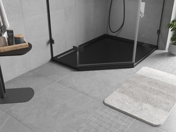 Mexen Flow penkiakampė plona dešinė dušo padėklas 100 x 90 cm, juodas matinis - 46P709010R