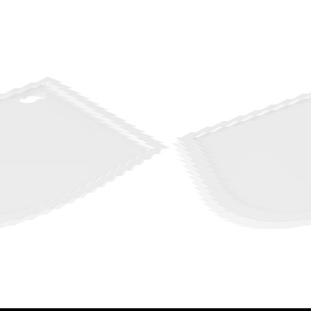 Mexen Flow pusiau apvalus asimetrinis plonas kairysis dušo padėklas 90 x 80 cm, blizgus baltas - 46Q108090L