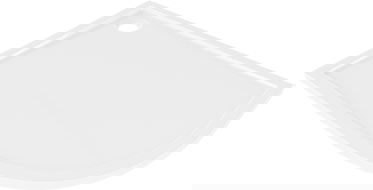 Mexen Flow pusapvalė asimetrinė slim kairėje 100 x 80 cm, balta blizgi - 46Q108010L
