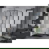Mexen Apia stumdoma dušo kabina 130 x 80 cm, Skaidrus, Chromo + dušo padėklas Flat, Juoda - 840-130-080-01-00-4070