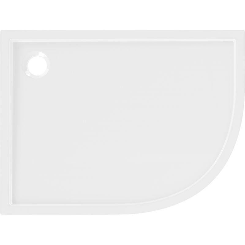Mexen Flow pusapvalė asimetrinė plona kairė dušo padėklo 100 x 90 cm, baltas blizgus - 46Q109010L