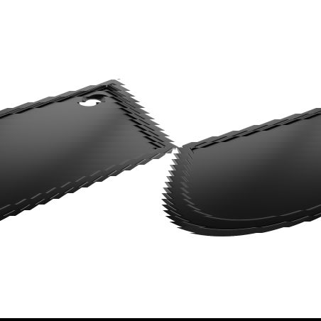 Mexen Flow pusapvalis asimetrinis plonas dešinys padėklas 90 x 80 cm, juodas matinis - 46Q708090R