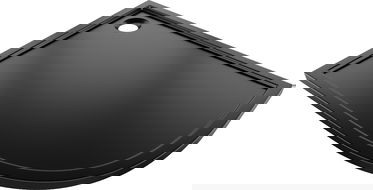 Mexen Flow pusapvalė asimetrinė žema dušo padėklas kairysis 100 x 80 cm, juodas matinis - 46Q708010L