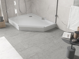 Mexen Flow+ penkiakampis padėklas kairysis 100 x 80 cm, baltas blizgesys - 46P108010LH