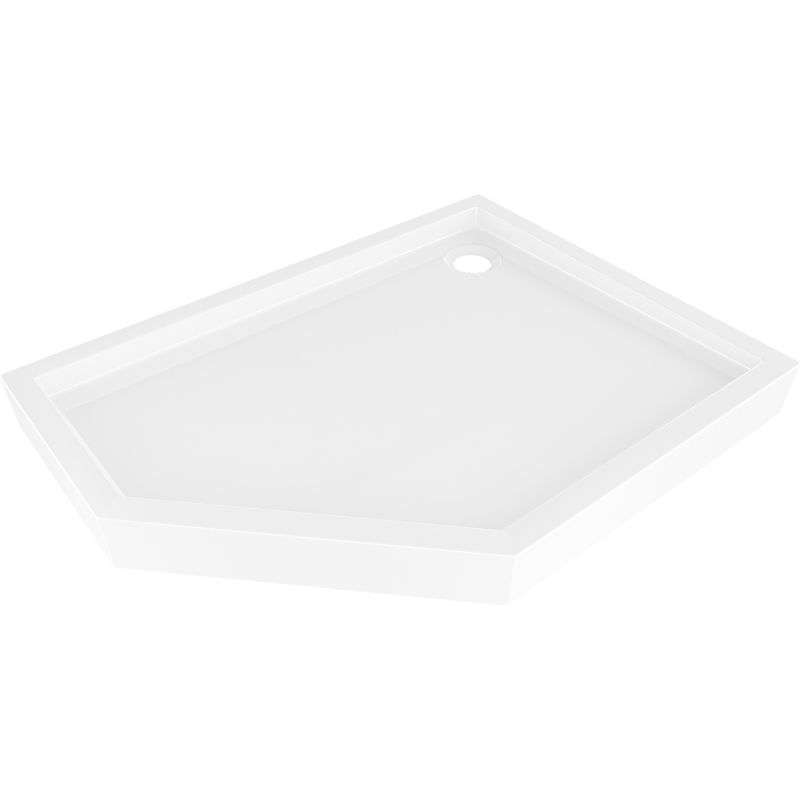 Mexen Flow+ penkiakampė dušo padėklas dešinė 100 x 80 cm, baltas blizgus - 46P108010RH