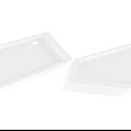 Mexen Flow+ penkiakampė dušo padėklas dešinė 100 x 80 cm, baltas blizgus - 46P108010RH