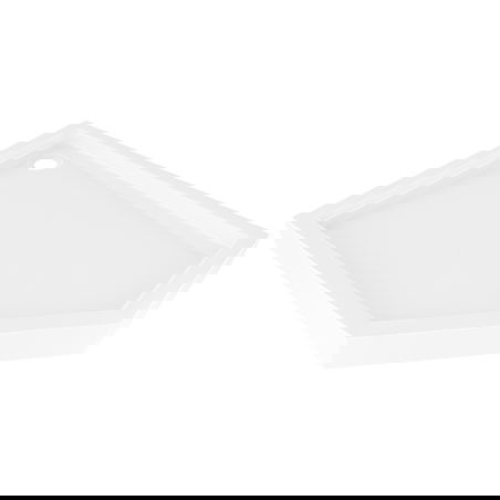 Mexen Flow+ penkiakampis dušo padėklas, kairysis, 100 x 90 cm, baltas blizgus - 46P109010LH