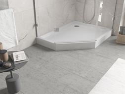 Mexen Flow+ penkiakampis padėklas, dešinysis, 100 x 90 cm, baltas blizgus - 46P109010RH