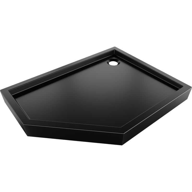 Mexen Flow+ dešimtasis penkiakampis, dešinysis 100 x 80 cm, juodas matinis - 46P708010RH