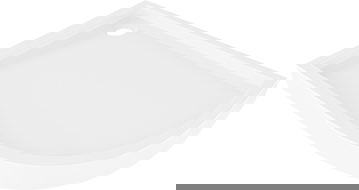 Mexen Flow+ asimetrinis kairinis pusapvalis dušo padėklas 90 x 80 cm, baltas blizgus - 46Q108090LH