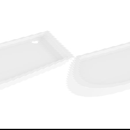 Mexen Flow+ pusiau apvalus asimetriškas dešinysis dušo padėklas 90 x 80 cm, baltas blizgus - 46Q108090RH