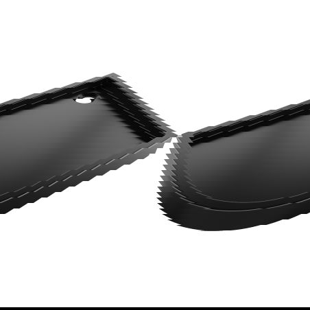 Mexen Flow+ pusapvalė asimetrinė dešinės pusės dušo padėklas 90 x 80 cm, juodas matinis - 46Q708090RH