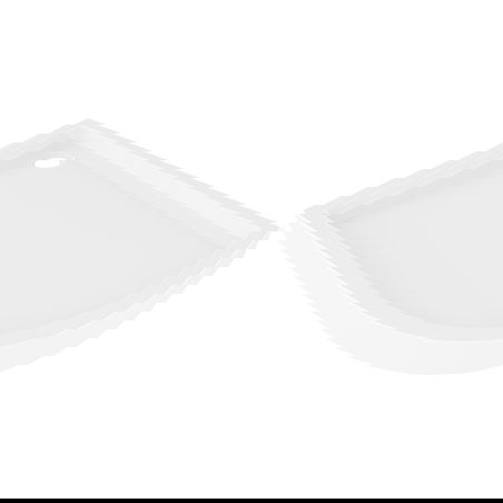 Mexen Flow+ pusiau apvalus asimetrinis kairysis dušo padėklas 100 x 80 cm, baltas blizgus - 46Q108010LH