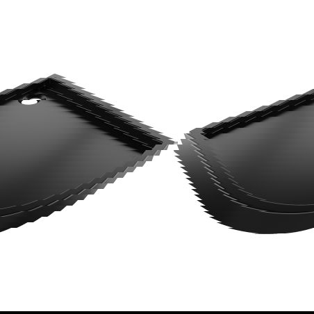 Mexen Flow+ pusapvalė asimetrinė kairysis dušo padėklas 100 x 80 cm, juoda matinė - 46Q708010LH