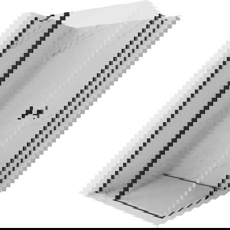 Mexen Mist Duo atveriama dušo kabina 120 x 70 cm, permatoma, juoda - 8A4-120-070-70-00