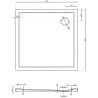 Mexen Flow dušo padėklas kvadratinis slim 90 x 90 cm, baltas blizgus - 46S109090