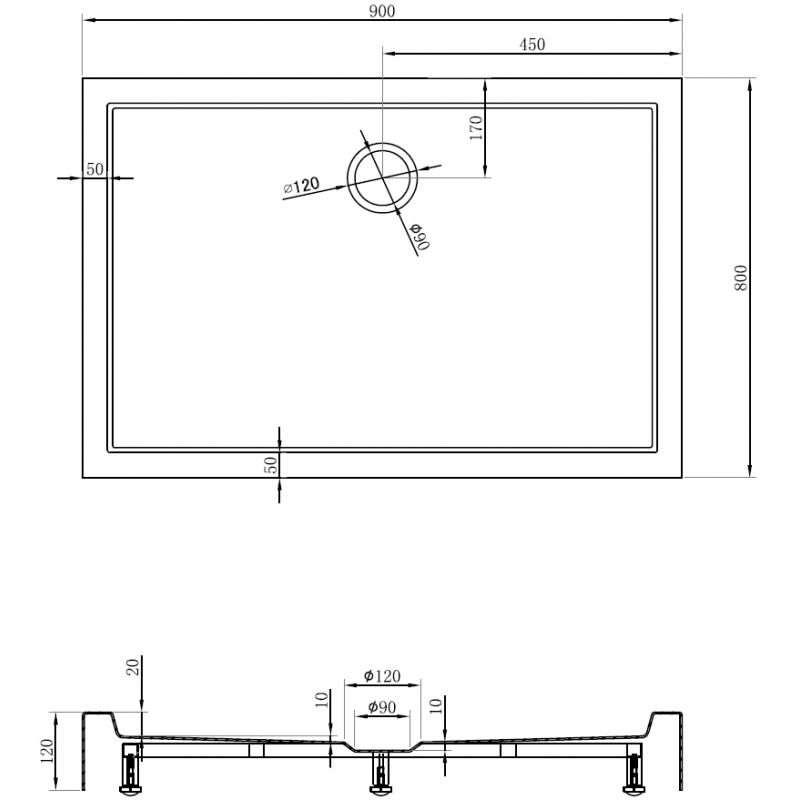 Mexen Flow+ stačiakampis dušo padėklas 90 x 80 cm, baltas blizgus - 46R108090H