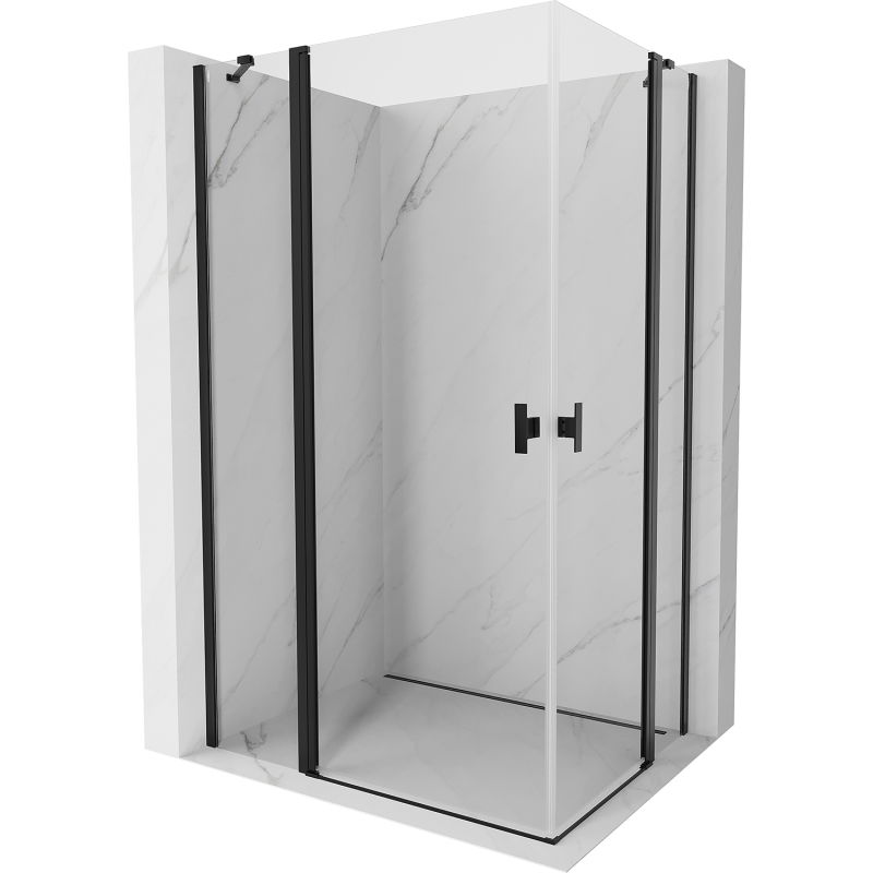 Mexen Mist Duo varstoma dušo kabina 120 x 115 cm, permatoma, juoda - 8A4-120-115-70-00