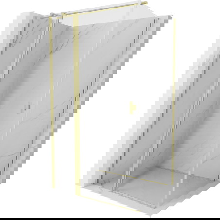 Mexen Mist T atsidarantis dušo kabina 110 x 120 cm, permatomi, auksinė šukuota - 8A4T-110-120-55-00