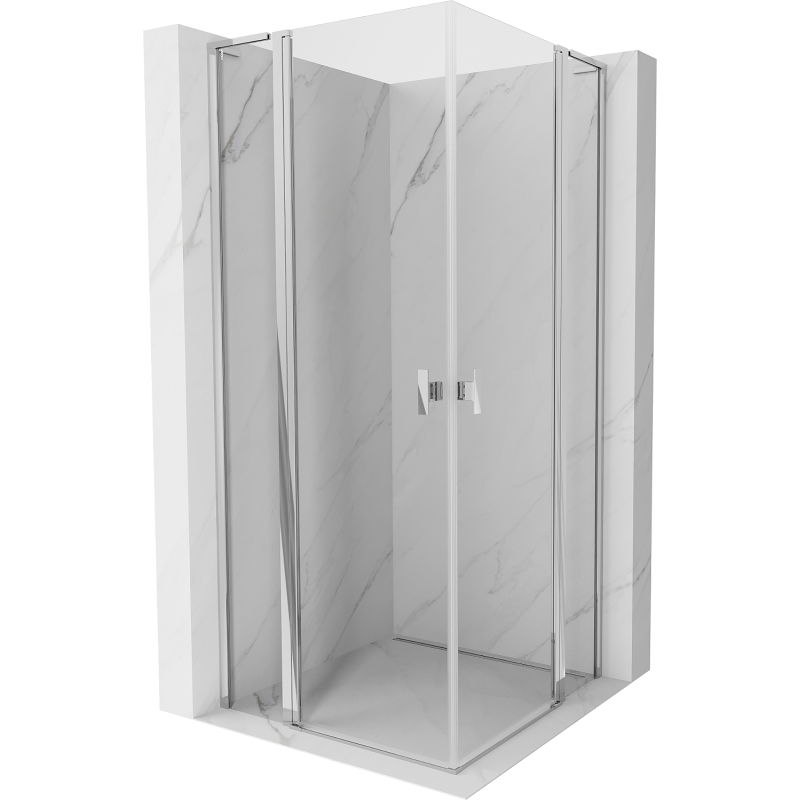 Mexen Mist L Duo varstoma dušo kabina 95 x 95 cm, skaidri, chromuota - 8A4L-095-095-01-00