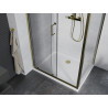 Mexen Apia stumeno dušo kabina 100 x 90 cm, skaidrus, auksinis + Flat dušo padėklas, baltas - 840-100-090-50-00-4010G