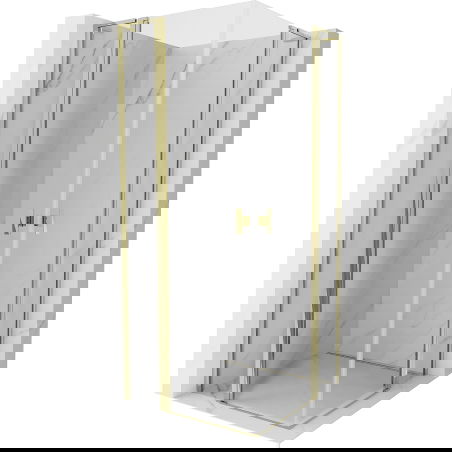 Mexen Mist L Duo atveriama dušo kabina 110 x 110 cm, skaidri, auksinė - 8A4L-110-110-50-00