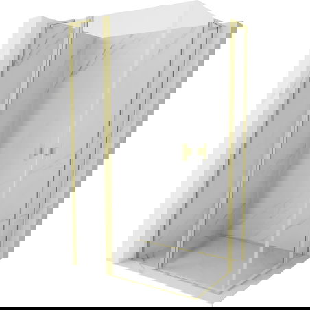 Mexen Mist L Duo varstoma dušo kabina 105 x 90 cm, skaidri, auksinė matinė - 8A4L-105-090-55-00