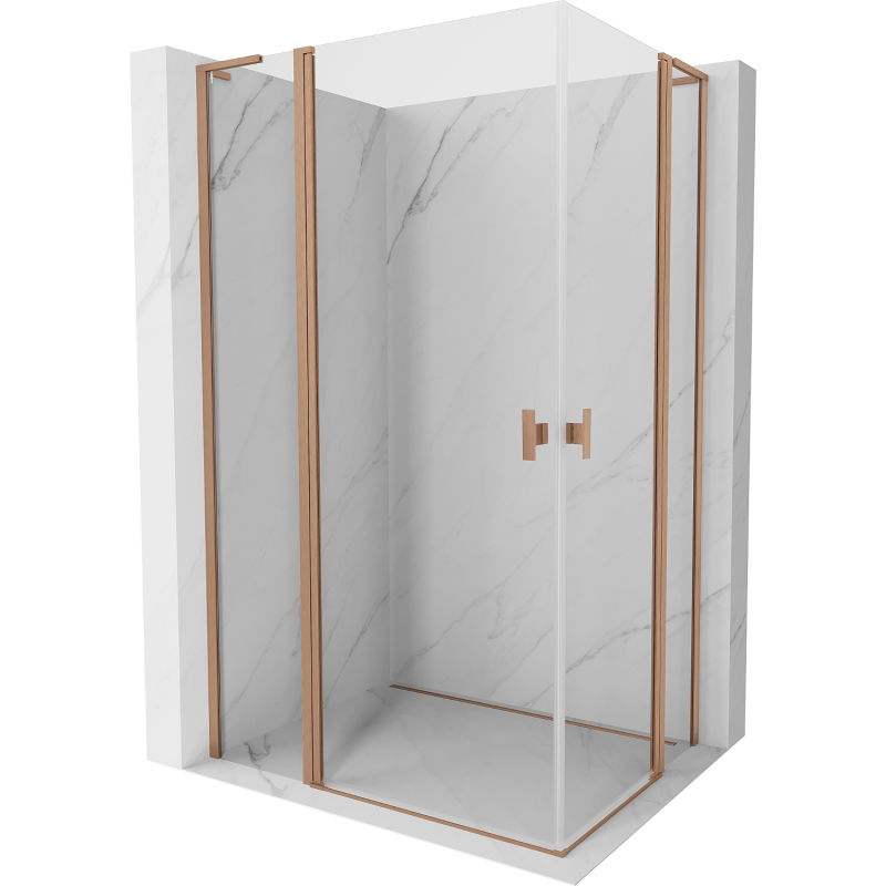 Mexen Mist L Duo atveriamas dušo kabina 115 x 90 cm, skaidrus, šlifuotas varis - 8A4L-115-090-65-00