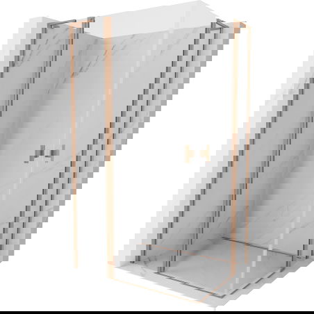 Mexen Mist L Duo dušo kabina su atveriamomis durimis 120 x 90 cm, skaidrus, šlifuotas varis - 8A4L-120-090-65-00