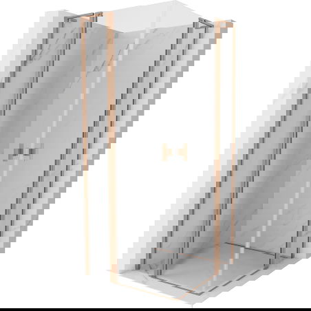 Mexen Mist L Duo dušo kabina su atveriamomis durimis, 120 x 120 cm, skaidri, šlifuoto vario - 8A4L-120-120-65-00