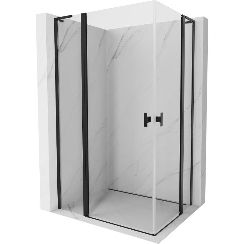 Mexen Mist L Duo varstoma dušo kabina 110 x 90 cm, skaidri, juoda - 8A4L-110-090-70-00