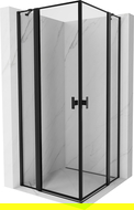 Mexen Mist Duo atveriama dušo kabina 85 x 85 cm, juodas rėmas, juodas - 8A4-085L-085P-70-70