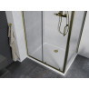Mexen Apia stiklinė dušo kabina 120 x 70 cm, skaidri, auksinė + Flat padėklas, baltas - 840-120-070-50-00-4010G
