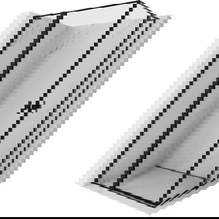 Mexen Mist L Duo varstoma dušo kabina 115 x 95 cm, juodas rėmas, juoda - 8A4L-115L-095P-70-70