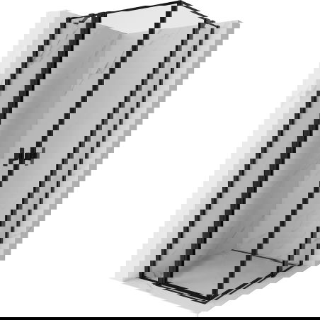 Mexen Mist Duo dušo kabina su varstomomis durimis 115 x 115 cm, juoda rėmelis, juoda - 8A4-115L-115P-70-70