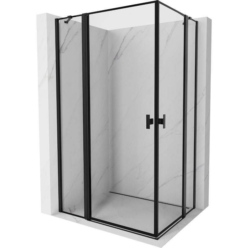 Mexen Mist Duo varstoma dušo kabina 120 x 115 cm, juodas rėmas, juoda - 8A4-120L-115P-70-70