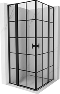 Mexen Mist L Duo varstoma dušo kabina 115 x 115 cm, juodas tinklelis, juoda - 8A4L-115L-115P-70-77