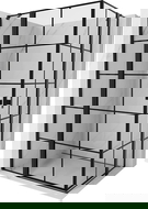 Mexen Mist Dviguba dušo kabina su atveriamomis durimis 100 x 80 cm, juodas tinklelis, juoda - 8A4-100L-080P-70-77