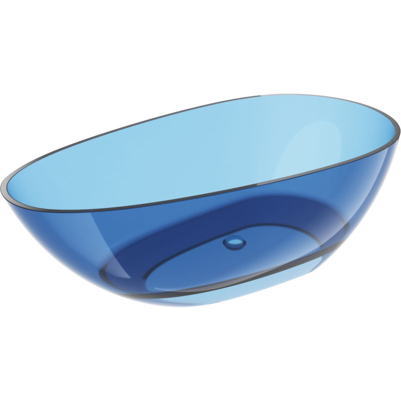 Mexen Glass džinsinio stiliaus laisvai stovinti vonia, permatoma 170 x 85 cm, chromuotas kamštis - 58061708507