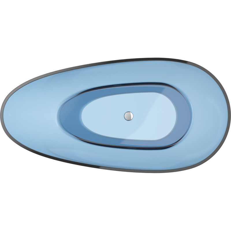 Mexen Glass džinsinio stiliaus laisvai stovinti vonia, permatoma 170 x 85 cm, chromuotas kamštis - 58061708507