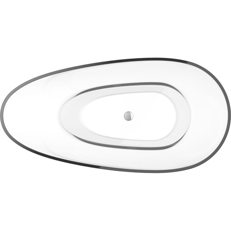 Mexen Glass skaidri laisvai pastatoma vonia skaidri 170 x 85 cm, chromuotas kamštelis - 58061708508