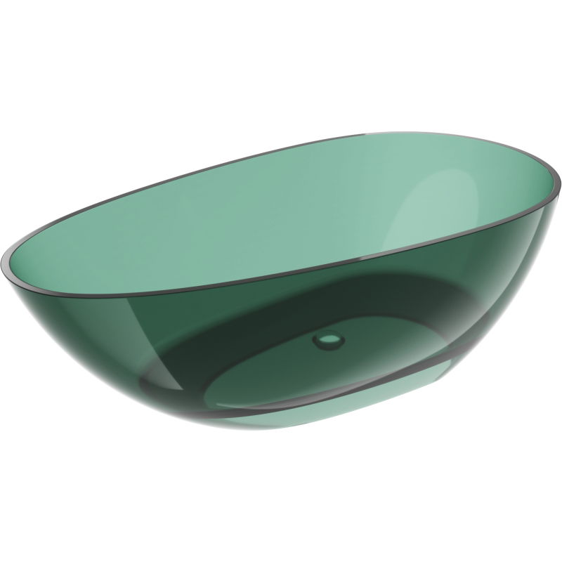 Mexen Glass teal laisvai stovinti permatoma vonia 170 x 85 cm, chromuotas kamštis - 58061708511