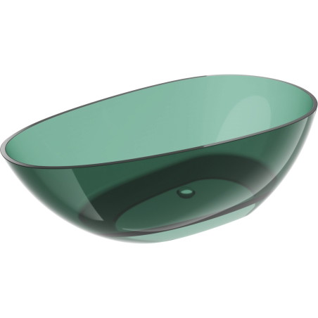 Mexen Glass Laisvai stovinti permatoma vonia 170 x 85 cm, žydra, chromuota kamštis - 58061708511